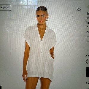L Space Mika Romper White Button-Up Swim Cover-Up